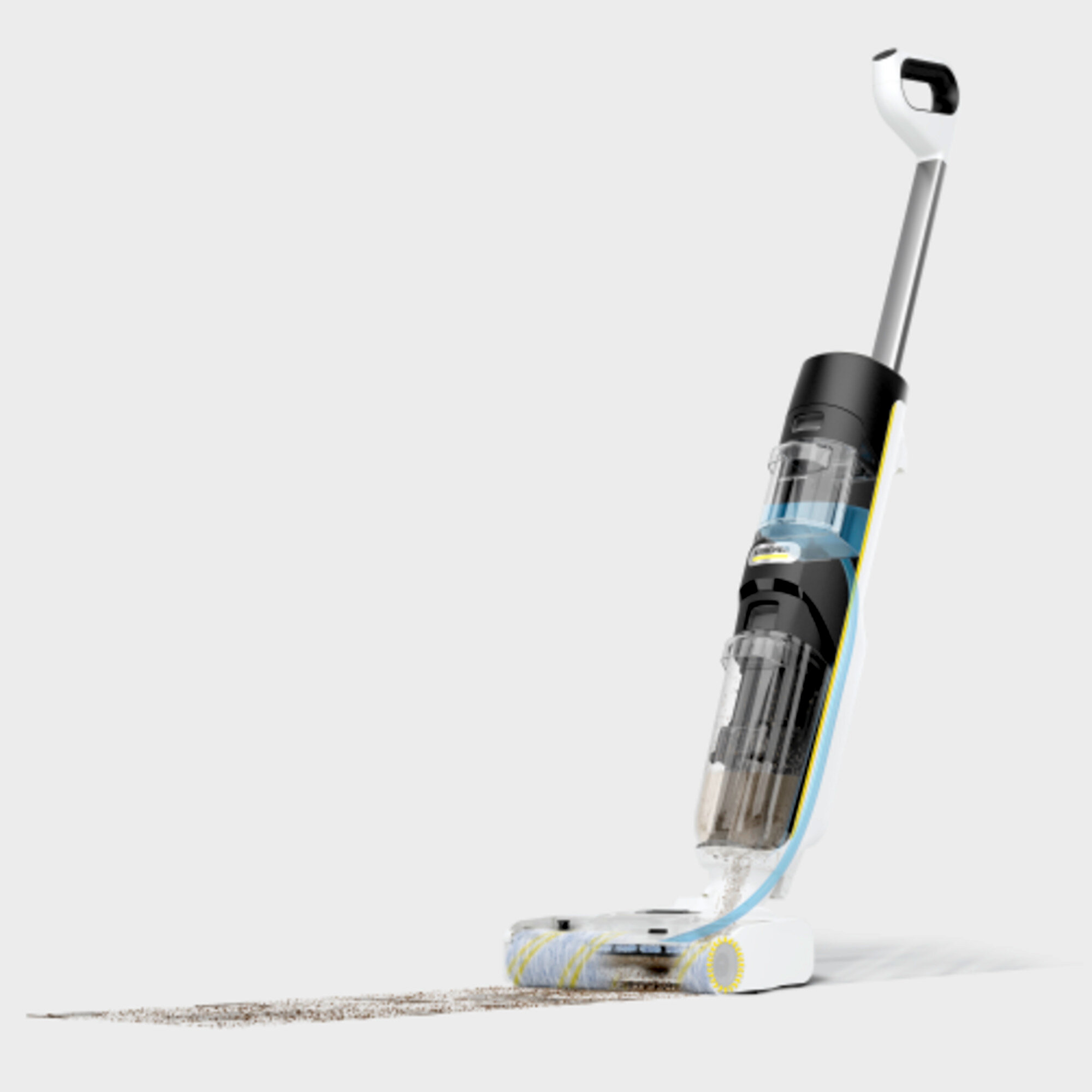 Вертикальный моющий пылесос Karcher FCV 4 - <h3>Функция Xtra!Clean «3 в 1»: влажная уборка, всасывание и сушка</h3>
<p>
	 Уборка с экономией до 50 % времени и гарантия идеальной чистоты за счет интегрированной функции всасывания, позволяющей обойтись без предварительной уборки пылесосом. 4 режима уборки для устранения любых загрязнений — даже стойких, а также больших объемов жидкостей. Оптимальная адаптация к различным напольным покрытиям и очистка вплотную к стенам. Возможность очистки ковров и ковровых дорожек в режиме сухой уборки.
</p>