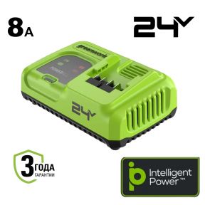 24V Зарядное устройство ультрабыстрое Greenworks G24C8, 8A