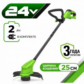Аккумуляторный триммер Greenworks G24LT2 25см, 24v (АКБ 1х2Ah и З/У) Аккумуляторный триммер Greenworks G24LT2 25см, 24v (АКБ 1х2Ah и З/У)