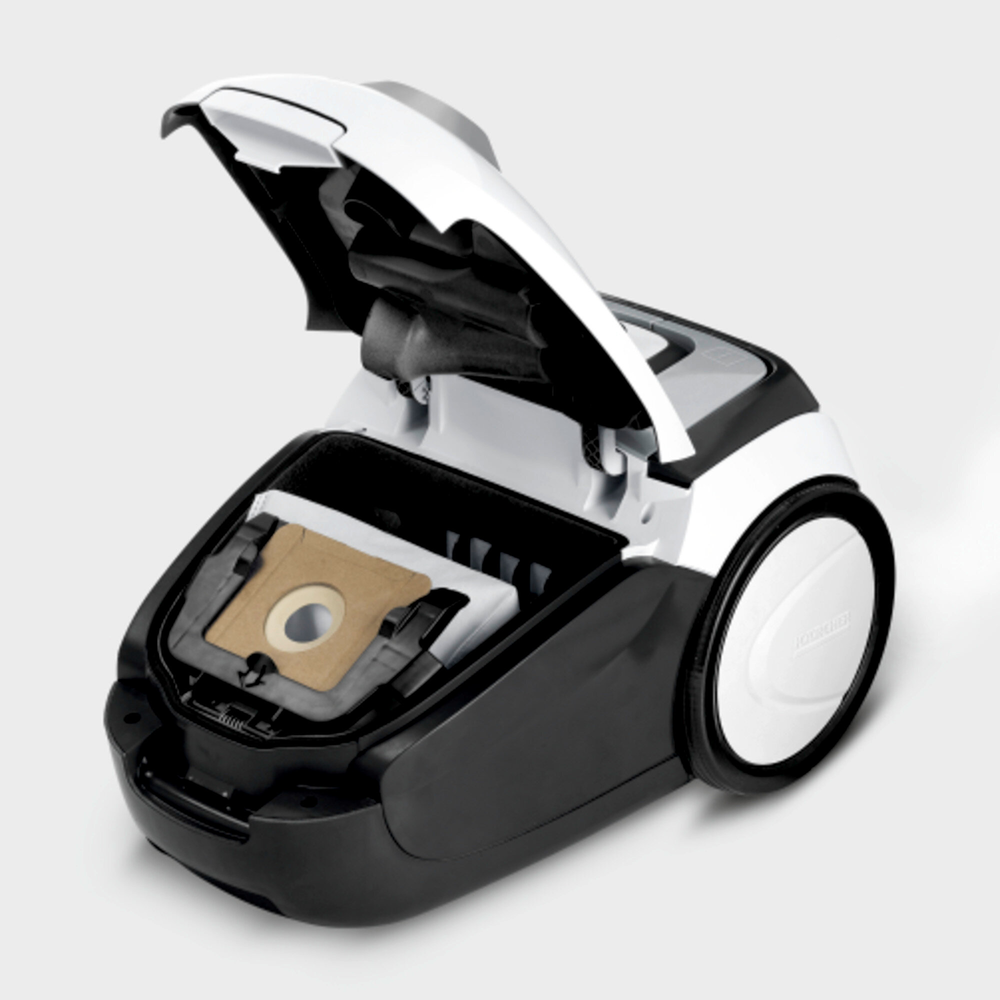Пылесос сухой уборки Karcher VC 2 - <h3>Удобная система фильтрации с фильтр-мешками</h3>
Легок в обращении Никакого контакта с пылью.