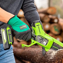 Аккумуляторная цепная мини-пила Greenworks G24MCS10 10см, 24v (без АКБ и З/У) - изображение 4